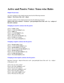 Active and Passive Voice: Tense