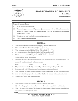 classification of elements