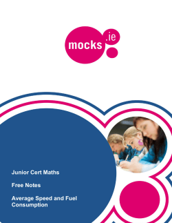 Junior Cert Maths Notes - Average Speed and Fuel