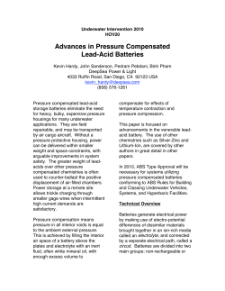 Advances in Pressure Compensated Lead-Acid Batteries