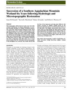 Succession of a Southern Appalachian Mountain Wetland Six Years