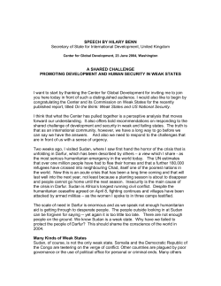 Secretary Benn`s speech - Center For Global Development