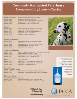 Commonly Requested Veterinary Compounding