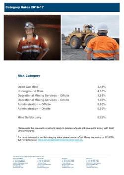 Category Rates 2016-17 Risk Category Open Cut Mine 3.44
