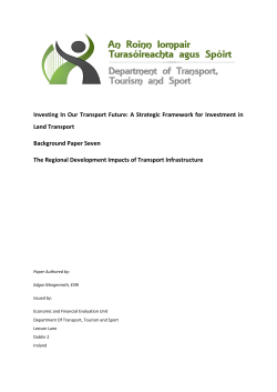 Investing In Our Transport Future: A Strategic Framework for