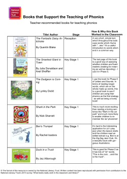 Books for phonics - National Literacy Trust