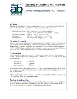 Advertisement Specifications - Academy of International Business