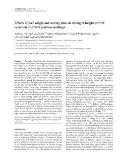 Effects of seed origin and sowing time on timing of height growth