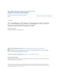 A Compilation of Literacy Strategies to be Used in Science and