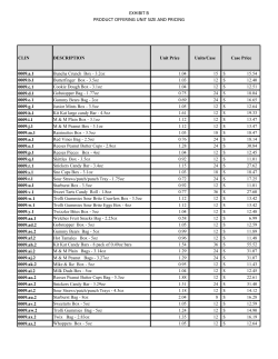 Candy Exhibit B-Product List and prices