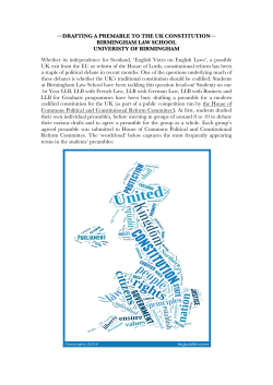 Read the preambles - University of Birmingham