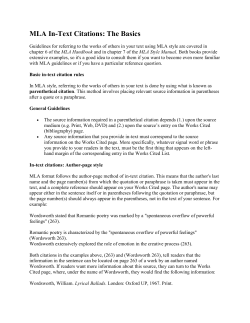 MLA In-Text Citations: The Basics