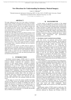 New Directions for Understanding Involuntary Musical Imagery