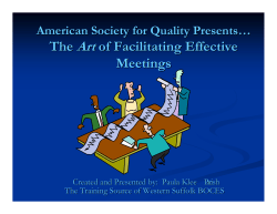 The Art of Facilitating Effective Meetings