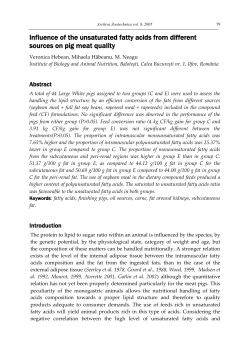 Influence of the unsaturated fatty acids from different sources on pig