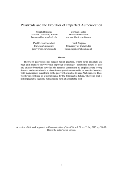 Passwords and the Evolution of Imperfect