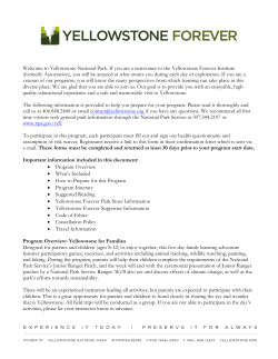 itinerary online - Yellowstone National Park Lodges