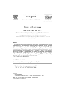 Games with espionage - School of Mathematical Sciences