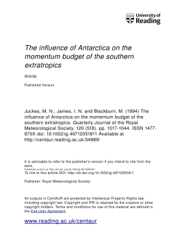 The influence of Antarctica on the momentum budget of the southern