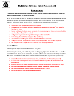 Outcomes for Final Rebel Assessment Ecosystems