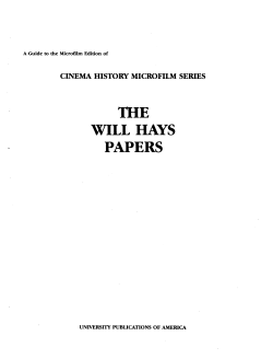 the will hays papers