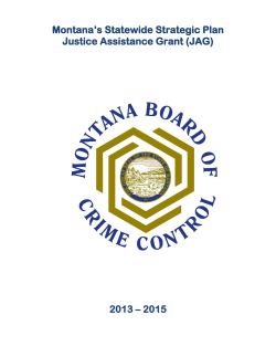 Montana`s Statewide Strategic Plan Justice Assistance Grant (JAG