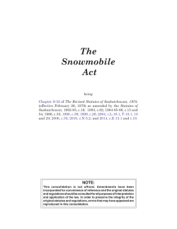 Snowmobile Act - Queen`s Printer
