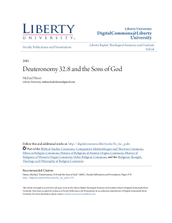 Deuteronomy 32:8 and the Sons of God