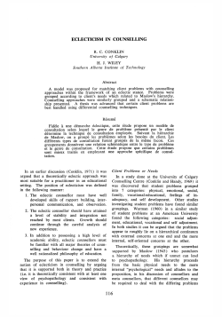 eclecticism in counselling r. c conklin