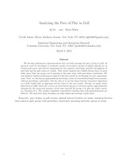 Analyzing the Pace of Play in Golf