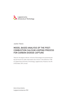 model based analysis of the post- combustion calcium