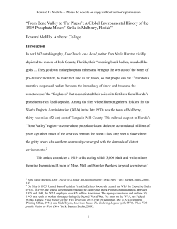 From Bone Valley to `Far Places`: A Global