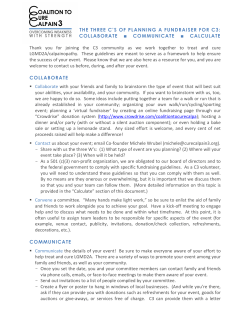 THE THREE C`S OF PLANNING A FUNDRAISER FOR C3