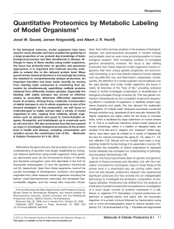 Quantitative Proteomics by Metabolic Labeling of Model Organisms*