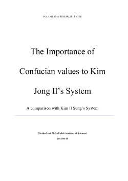The Importance of Confucian values to Kim Jong Il`s System - Sino-NK