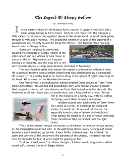 Legend Sleepy Hollow Story