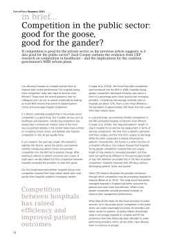Competition in the public sector