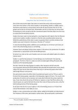 Sulphur and natural wines