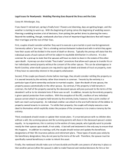 Legal Issues for Newlyweds: Wedding Planning Goes Beyond the