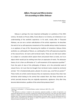 Affect, Percept and Micro-brains: Art according to Gilles