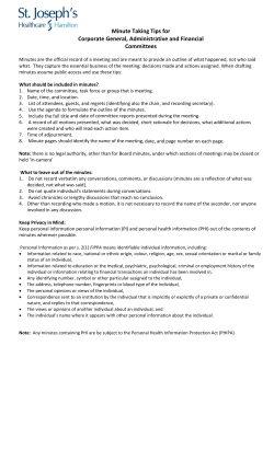 FIPPA - Guidelines for Minutes