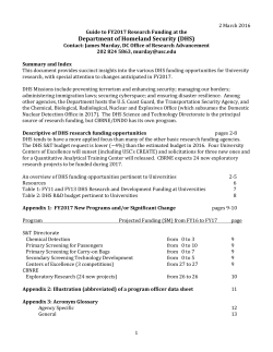 Guide to DHS Research Funding FY 2017