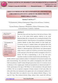 green synthesis of silver nanoparticles and effect of