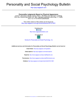 Personality and Social Psychology Bulletin