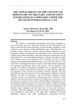 THE APPLICABILITY OF THE CONCEPT OF MERCENARY ON