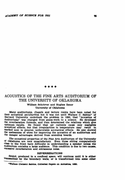 Acoustics of the Fine Arts Auditorium of the University of Oklahoma