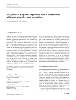 Sink positive: Linguistic experience with th substitutions