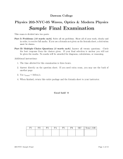 Sample Final Examination