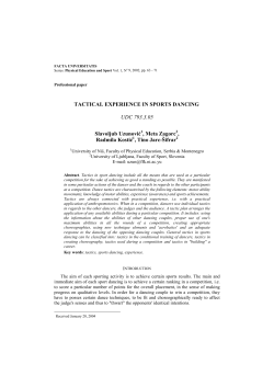 tactical experience in sports dancing