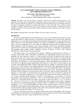 GALVANISED SHEET STEEL FOLDING CHARACTERISTICS